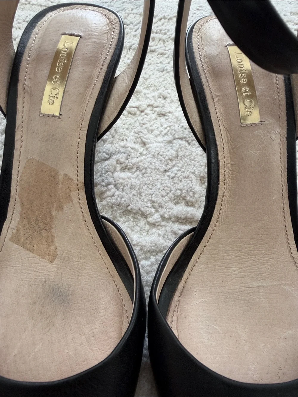 Louise et Cie Black Pointed-Toe Ankle-Strap Heels